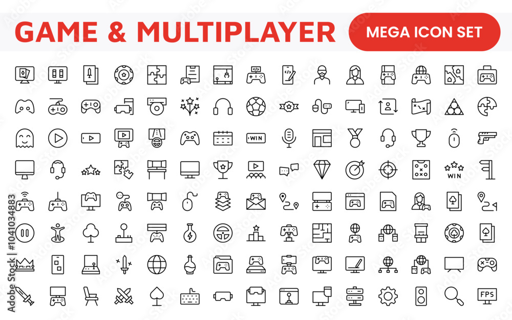 Gaming Icon Set. Vibrant and dynamic icons for game design, streaming, and e-sports branding, perfect for creating immersive interfaces and enhancing your gaming projects. Gaming Icon Set. Vibrant and dynamic icons for game design, streaming, and e-sports branding, perfect for creating immersive interfaces and enhancing your gaming projects.