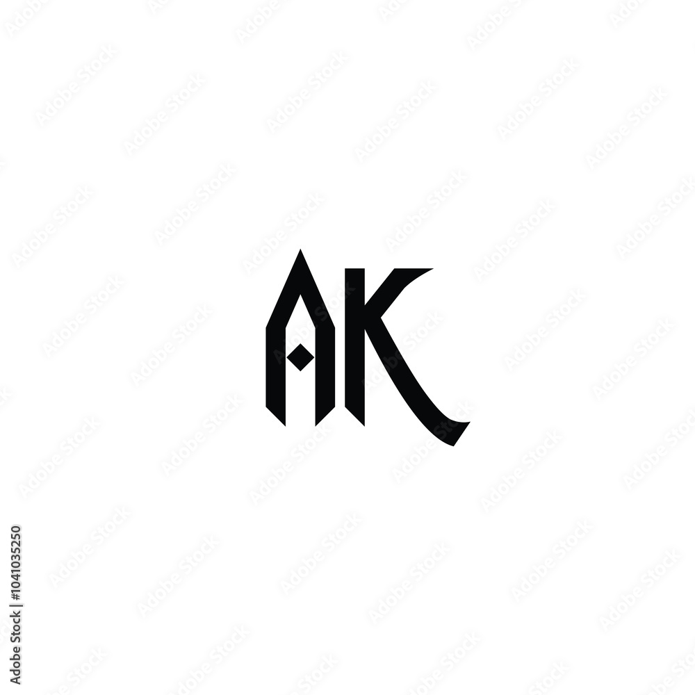 AK monogram logo design letter text name symbol monochrome logotype alphabet character simple logo AK monogram logo design letter text name symbol monochrome logotype alphabet character simple logo