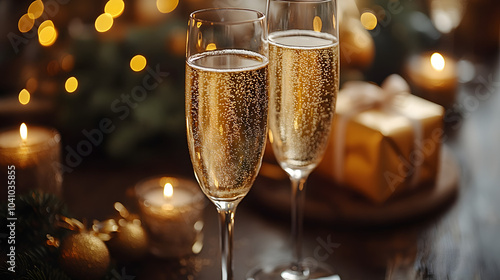 Elegant Champagne Toast for Holiday Celebration