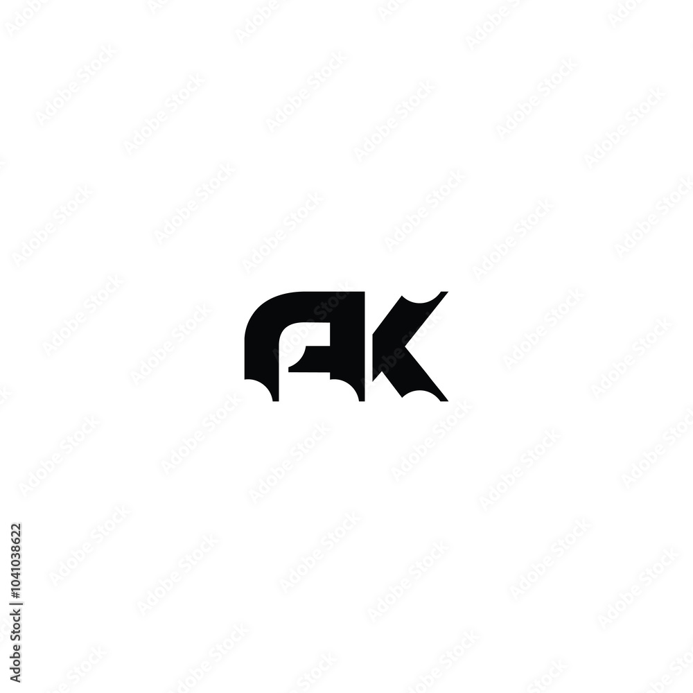 AK monogram logo design letter text name symbol monochrome logotype alphabet character simple logo AK monogram logo design letter text name symbol monochrome logotype alphabet character simple logo