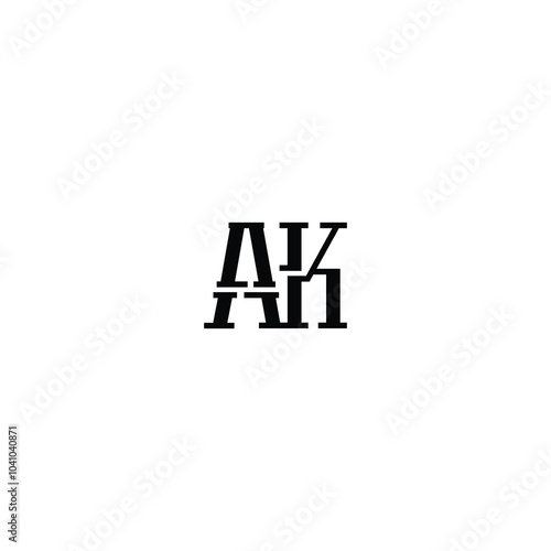 AK monogram logo design letter text name symbol monochrome logotype alphabet character simple logo