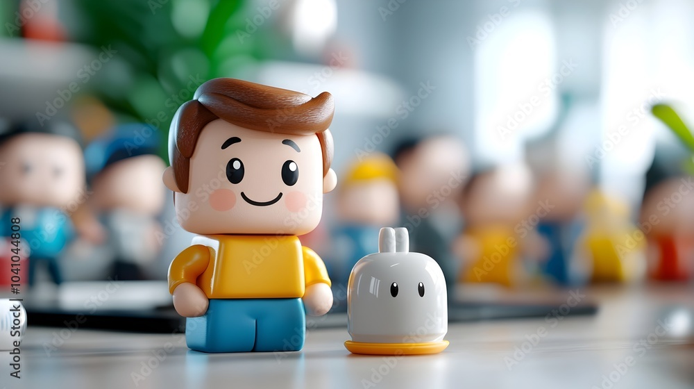 Obraz premium Strategic planning session for HR recruitment and leadership development initiatives depicted in a 3D The image showcases a corporate team collaborating on business strategy talent management