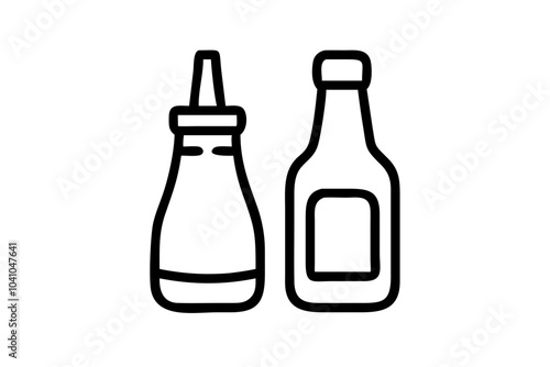 sauces bottle outline icon vector