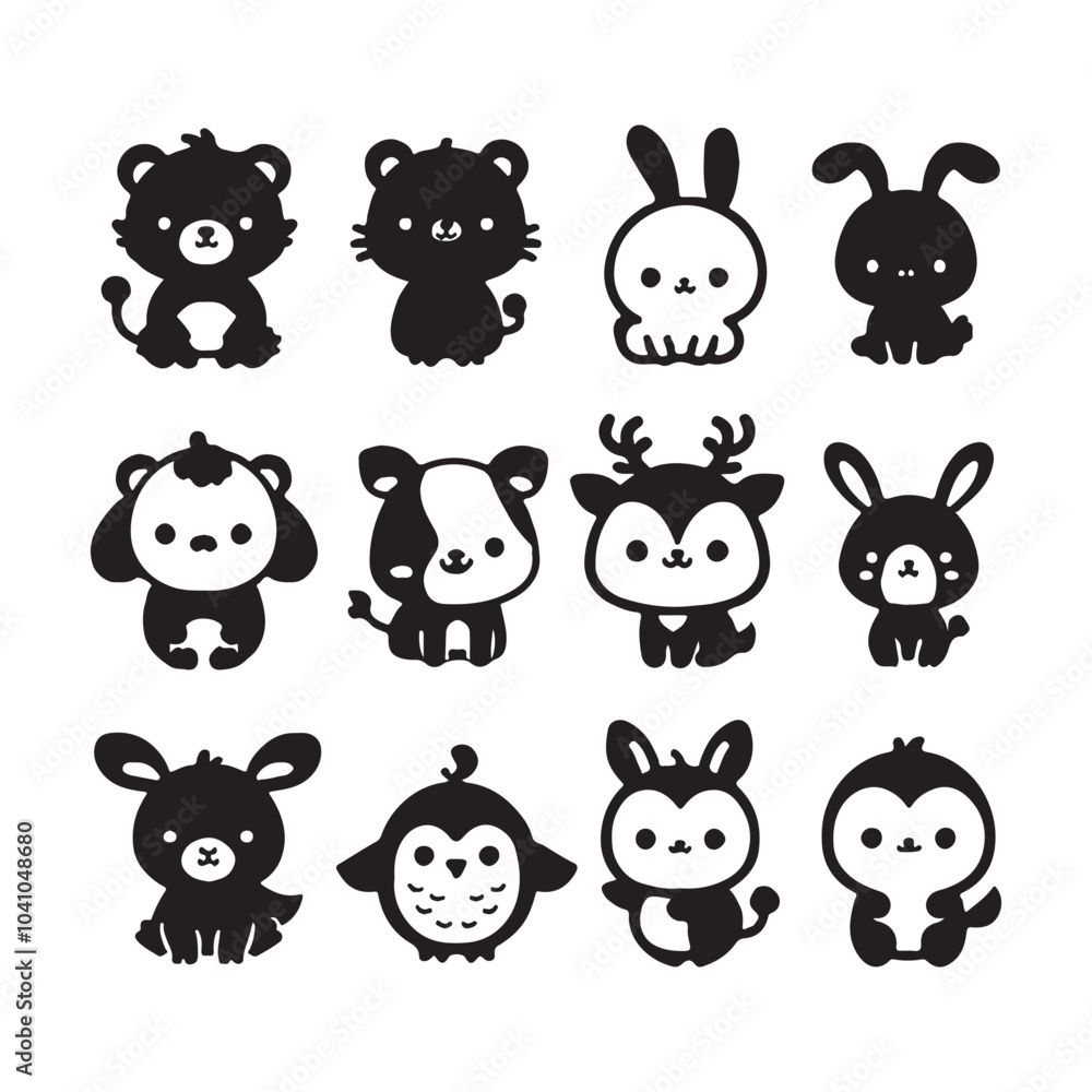 Set of Animals Vector Silhouettes of Various Animal Collection. Set of Animals Vector Silhouettes of Various Animal Collection.