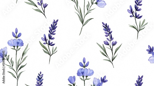 Elegant Lavender Floral Pattern in Watercolor Style for Home Decor and Design Inspiration