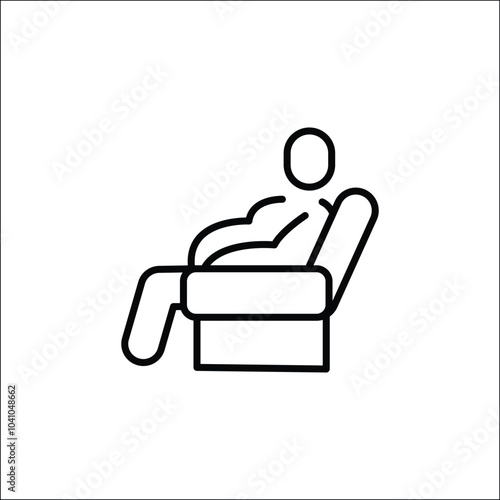 Lazy Person icon. Simple icon representing a sedentary lifestyle or laziness, ideal for social media, app, and web design. Vector illustration