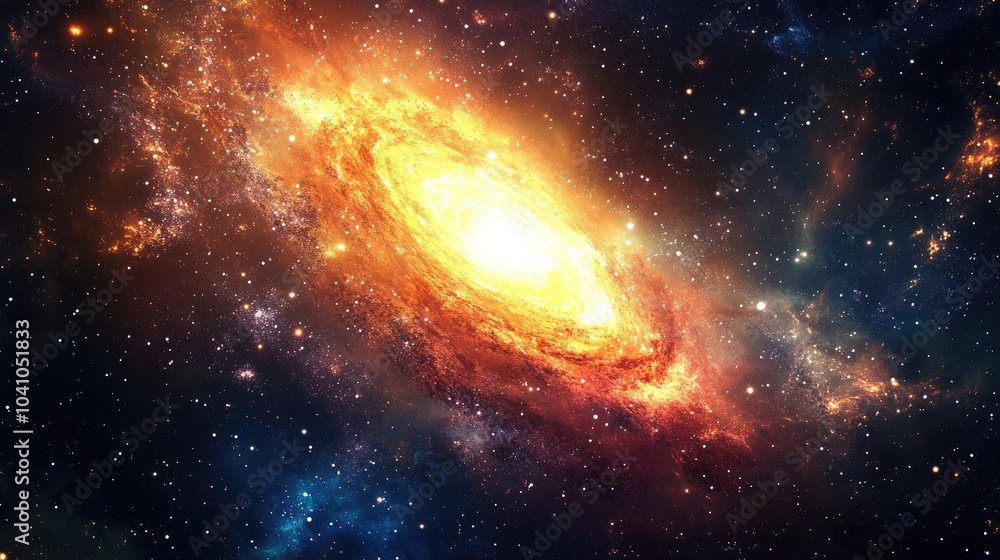 Glowing stars and vibrant nebulas in a mesmerizing galaxy, symbolizing the infinite mysteries of the universe Glowing stars and vibrant nebulas in a mesmerizing galaxy, symbolizing the infinite mysteries of the universe