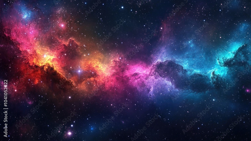 Stunning galaxy of glowing stars and swirling nebulas, with vibrant colors lighting up the infinite beauty of space Stunning galaxy of glowing stars and swirling nebulas, with vibrant colors lighting up the infinite beauty of space