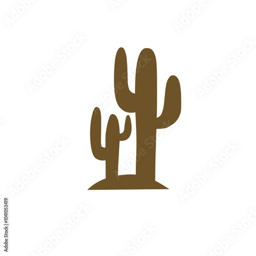 Brown Cactus Shape Illustration 