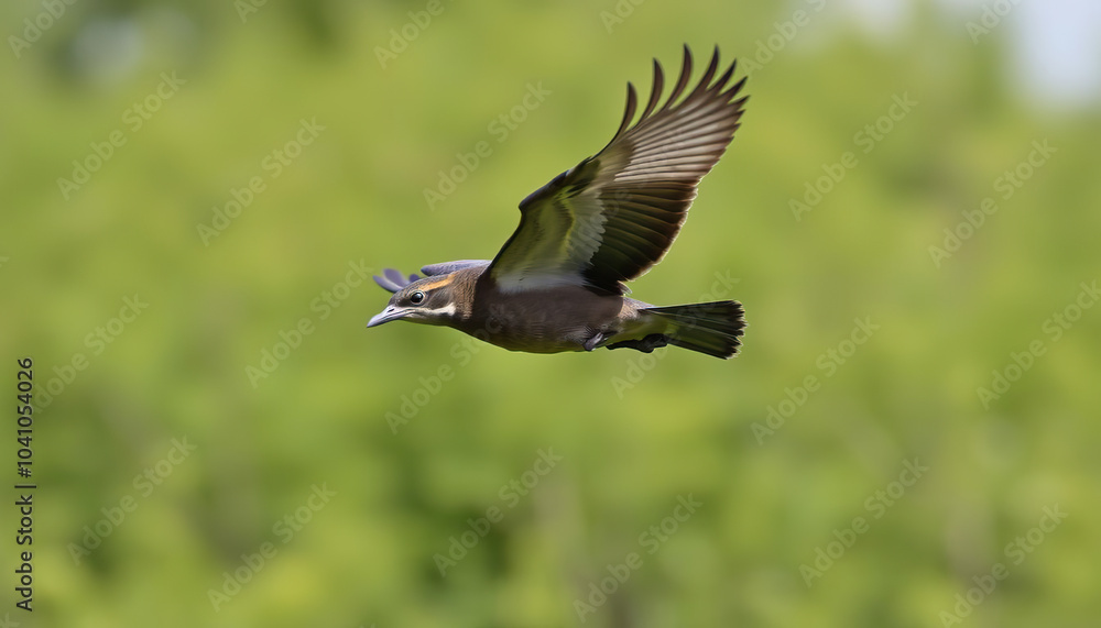 Obraz premium A white bird with red feet flies in the sky