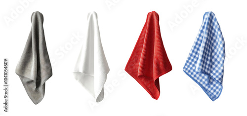 set of a kitchen towel collection isolated transparent background
