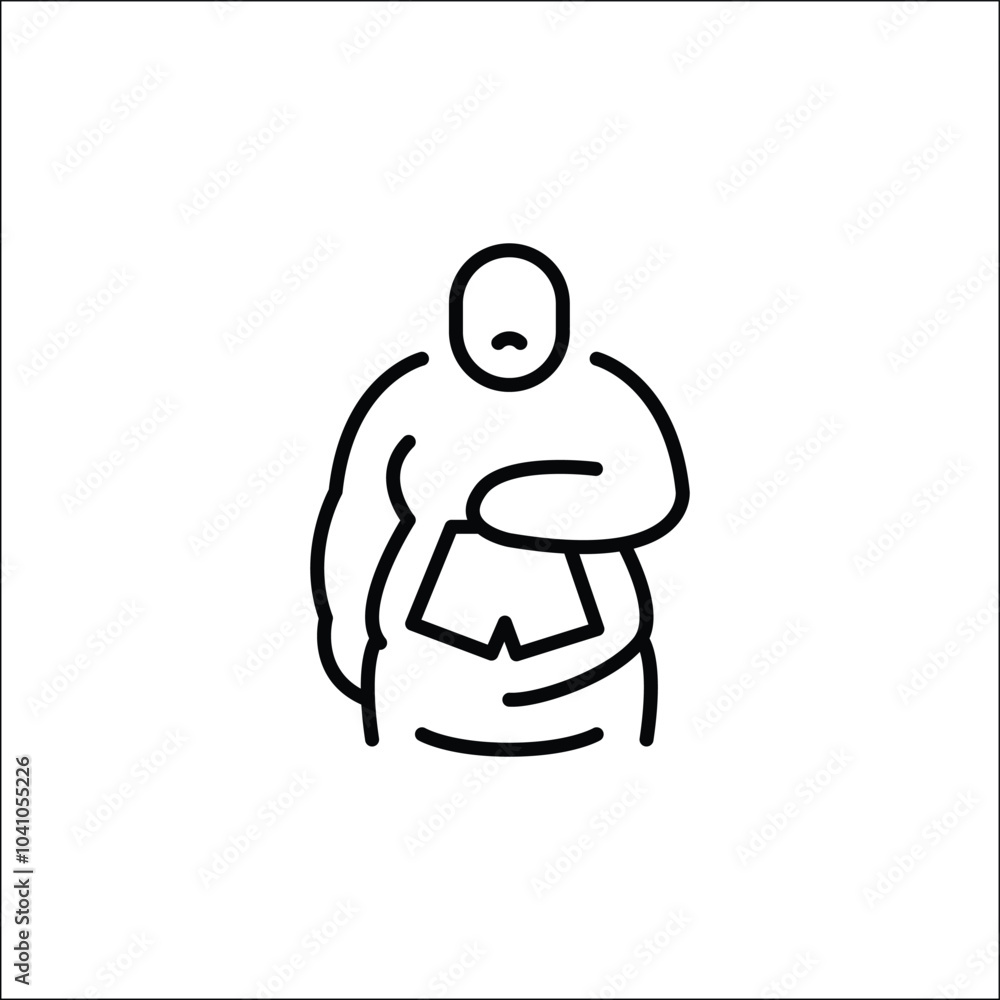 Obraz premium Body Image Concern icon. Simple icon representing body image concerns or weight loss struggles, ideal for social media, app, and web design. Vector illustration
