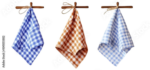 set of a kitchen towel collection isolated transparent background