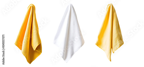 set of a kitchen towel collection isolated transparent background