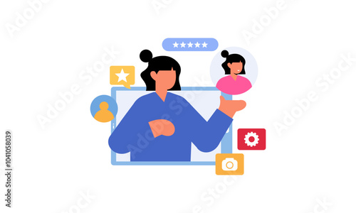 Social media personal profile illustration