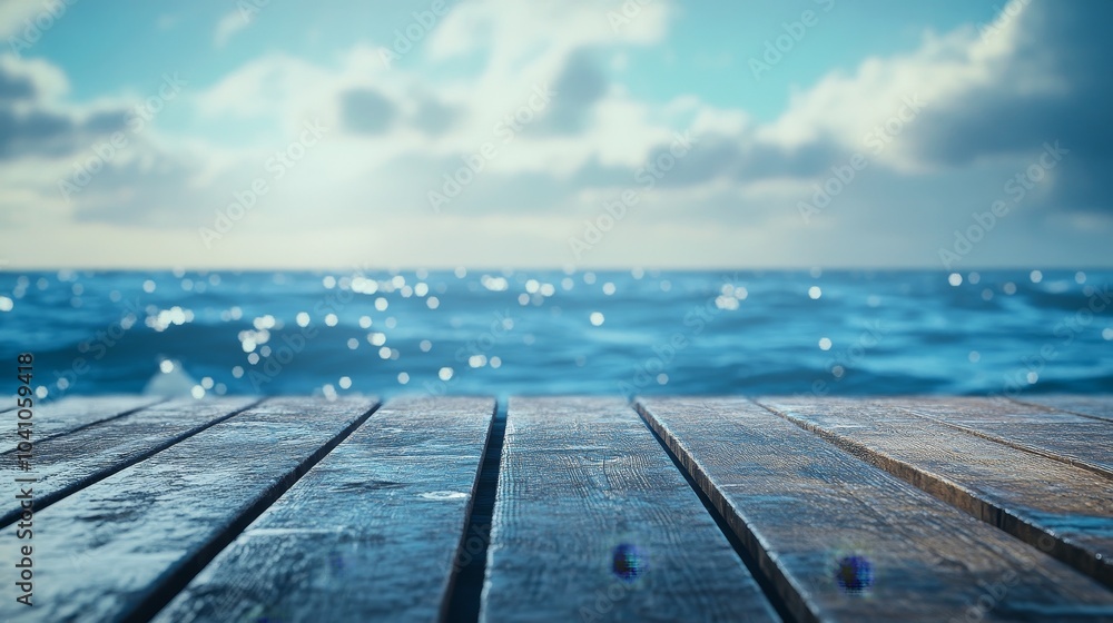 A serene view from a pier with shimmering water reflecting sunlight A serene view from a pier with shimmering water reflecting sunlight