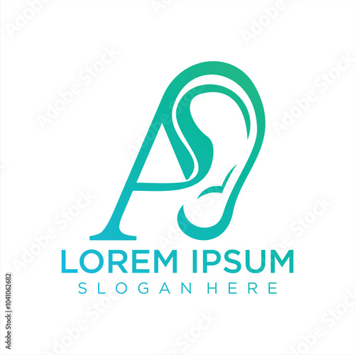 Ear care logo design template with creative element Premium Vector