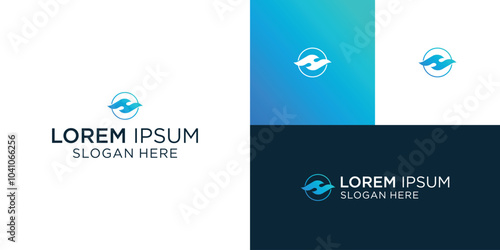 wave ocean logo design vector