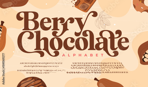 Berry Chocolate Serif, Cosmetic, Fashion Stylish Display Bold Font alphabet