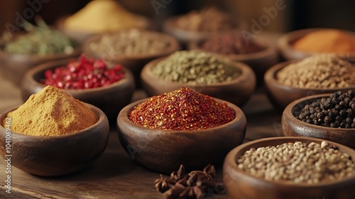 Fototapeta Naklejka Na Ścianę i Meble -  Spices and herbs on the market. Food and cuisine ingredients.