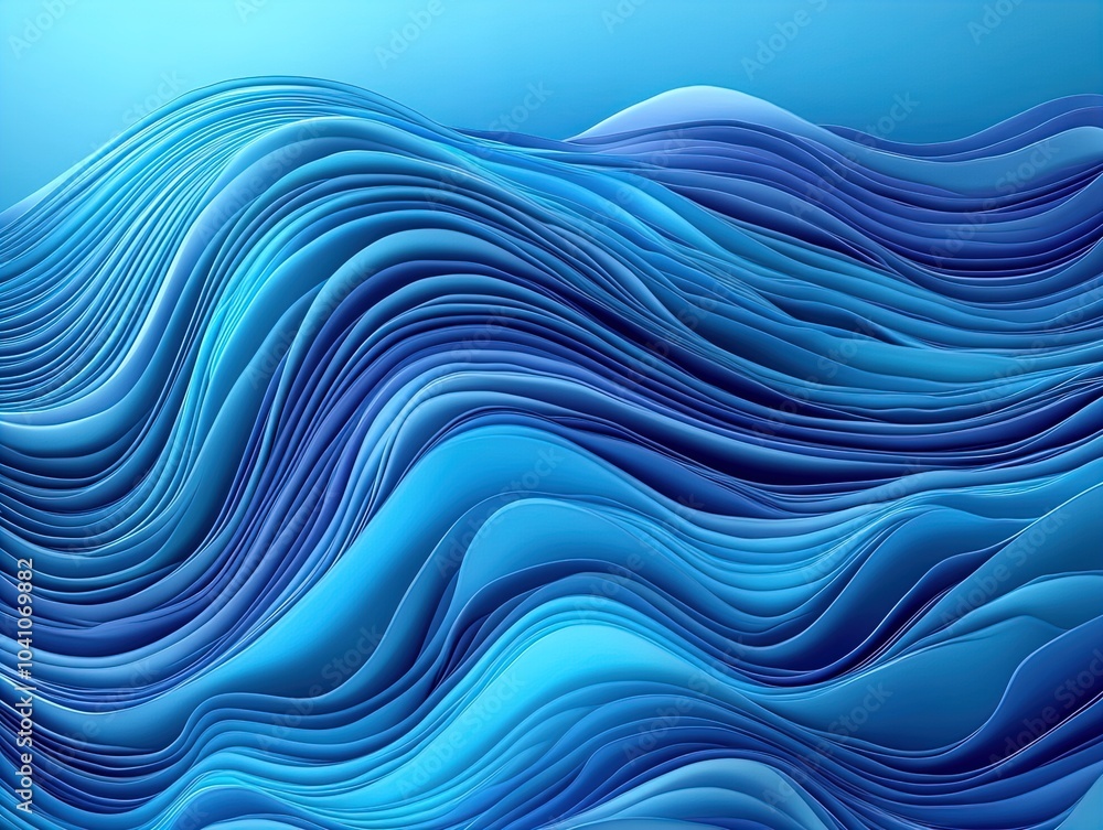 Obraz premium Fluid Serenity: An Artistic Blue Waterfall Interpretation Perfect for Sporty Interiors - Elevate Your Space with Dynamic Motion and Tranquil Vibes!