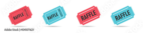 Set of raffle ticket vector icons. Raffle ticket vector designs. Raffle ticket