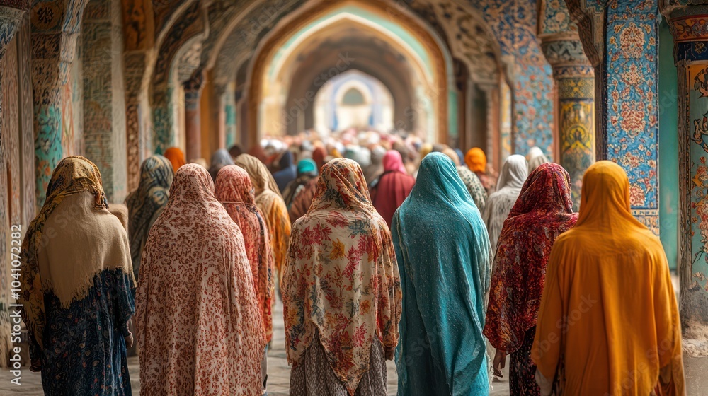 Naklejka premium Local customs observed by religious minorities, preserving faith and culture in diverse communities