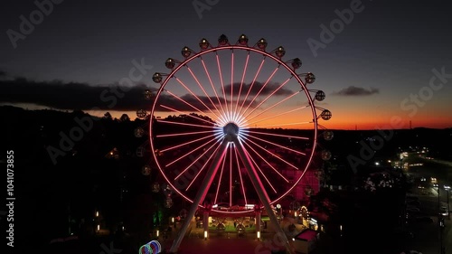 Wallpaper Mural Colorful Ferris Wheel At Canela In Rio Grande Do Sul Brazil. Illuminated Ferris Wheel. Landmark Building. Sunset Scenery. Canela Brazil. Colorful Ferris Wheel At Canela In Rio Grande Do Sul Brazil.  Torontodigital.ca