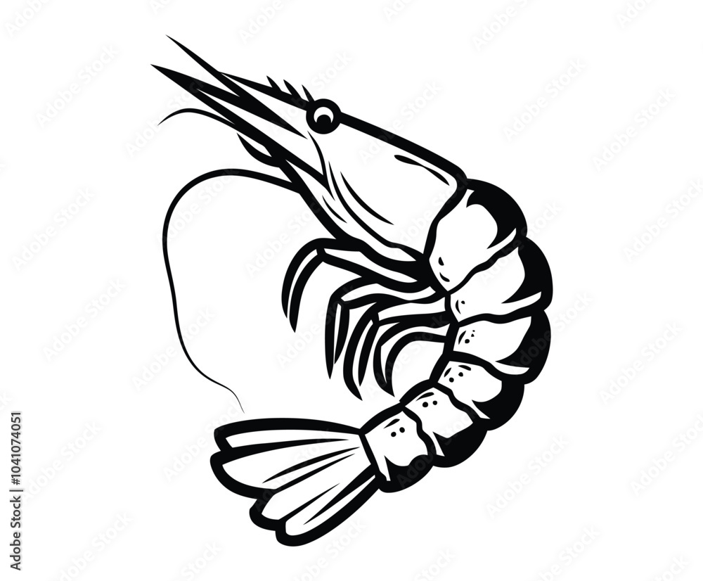 Fototapeta premium Crustacean Silhouette EPS Vector Template Illustration
