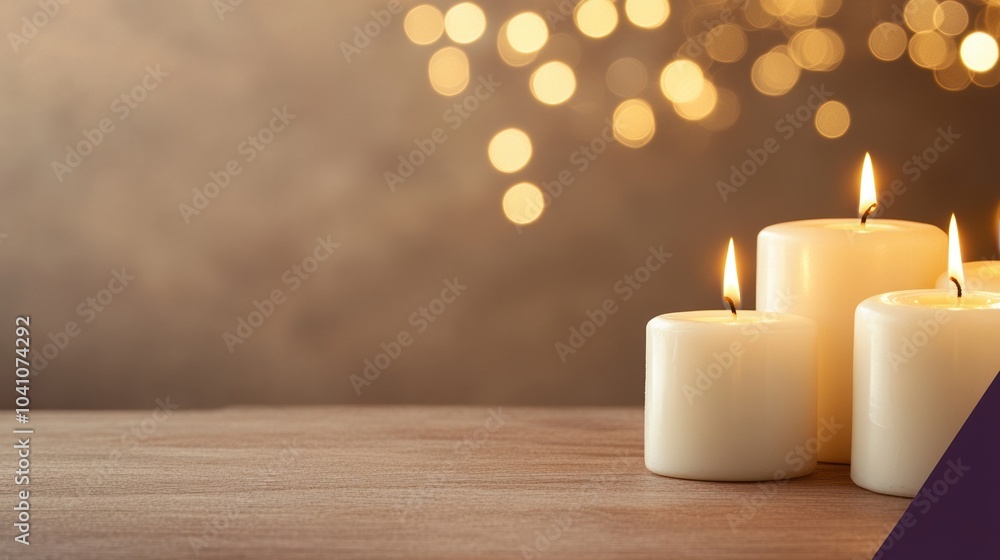 Candles glowing softly, creating a warm and inviting atmosphere. Candles glowing softly, creating a warm and inviting atmosphere.