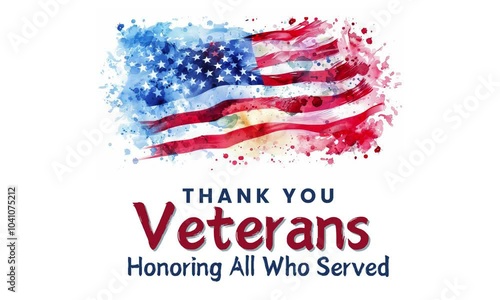 Happy Veterans Day Animation with USA flag. Honoring all who served. Veterans Day Celebration Background