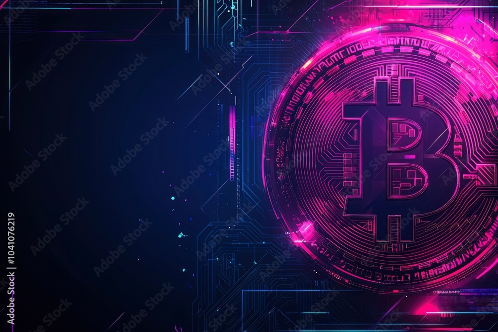 Glowing Bitcoin Symbol on a Futuristic Circuit Board Glowing Bitcoin Symbol on a Futuristic Circuit Board
