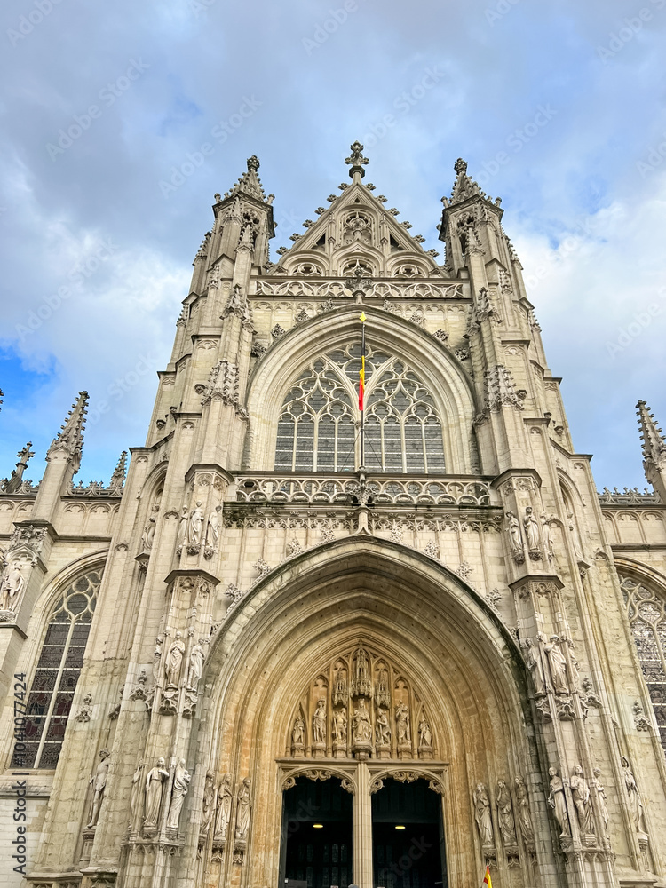 Fototapeta premium Church of our lady of victories at the sablon in Brussels, Belgium