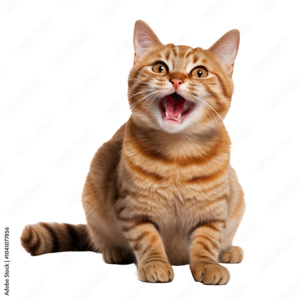 Happy smiling cat isolated on a white transparent background Happy smiling cat isolated on a white transparent background