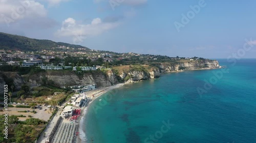 Wallpaper Mural Aerial view of the coastline, sea and sandy beaches of Tropea on a sunny summer day in Calabria, Italy Torontodigital.ca