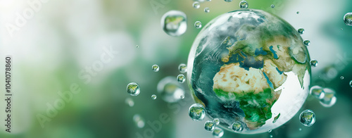 Wallpaper Mural A Magical Planet Suspended in Droplets of Water Torontodigital.ca