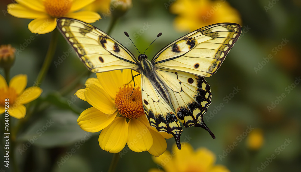 A butterfly is sitting on a flower A butterfly is sitting on a flower