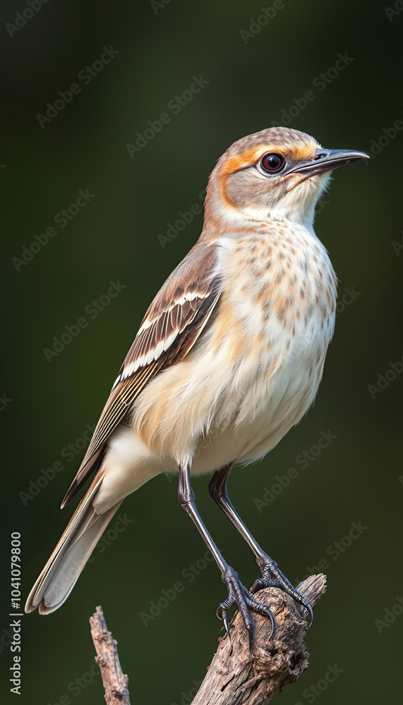 Fototapeta premium Charming Yellow and Brown Bird Perched on a Branch