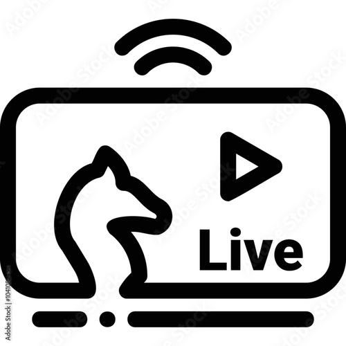 Simple vector icon chess online