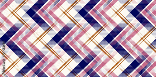 Vector checkered pattern. Tartan, textured seamless twill for flannel shirts, duvet covers, other autumn winter textile mills. Vector Format