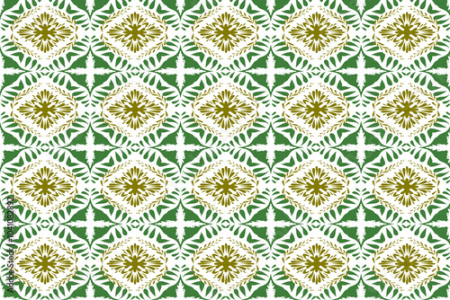 Seamless pattern with flowers, Embroidery Bohemian. Art Ornament Print. Design for Carpet, Cover, Wallpaper, Wrapping, Fabric, Clothing.