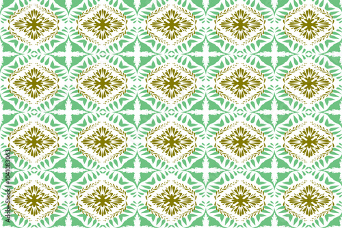 Seamless pattern with flowers, Embroidery Bohemian. Art Ornament Print. Design for Carpet, Cover, Wallpaper, Wrapping, Fabric, Clothing, Ceramic, Kitchen Wall,Lisbon,
