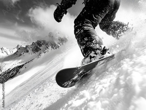Man snowboarding on mountain slope