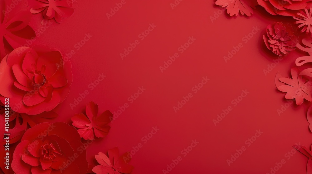 Red Paper Cuttings background - a vivid and traditional sight. This image features a beautiful background filled with red paper cuttings, exuding a sense of cultural charm and festive atmosphere. Red Paper Cuttings background - a vivid and traditional sight. This image features a beautiful background filled with red paper cuttings, exuding a sense of cultural charm and festive atmosphere.