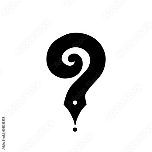 The pen icon is shaped like a question mark photo