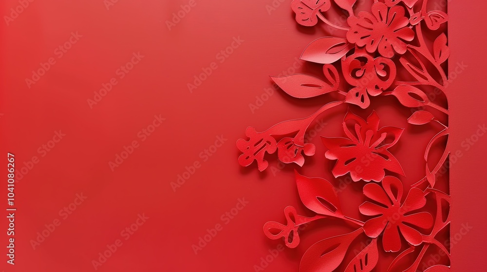 Red Paper Cuttings background - a vivid and traditional sight. This image features a beautiful background filled with red paper cuttings, exuding a sense of cultural charm and festive atmosphere. Red Paper Cuttings background - a vivid and traditional sight. This image features a beautiful background filled with red paper cuttings, exuding a sense of cultural charm and festive atmosphere.