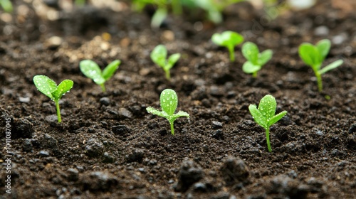 Freshly Tilled Rich Dark Soil in Garden Bed