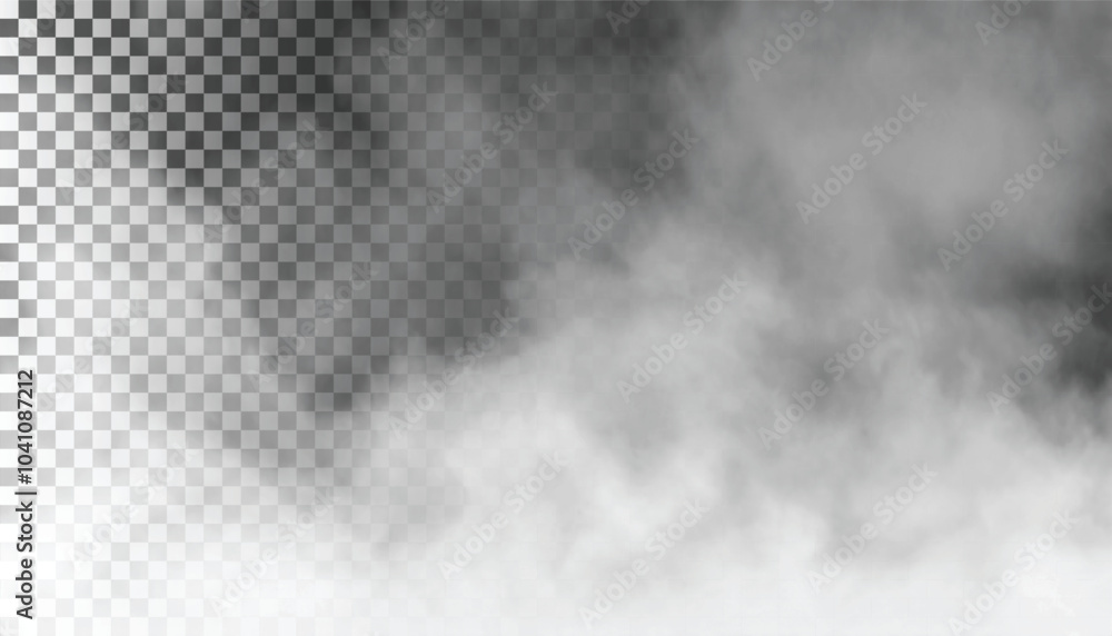 PSD Fog or smoke isolated transparent background. White cloudiness, mist, smog, dust, vapor PNG 51