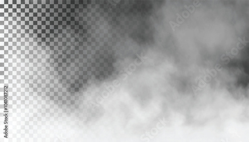 PSD Fog or smoke isolated transparent background. White cloudiness, mist, smog, dust, vapor PNG 51