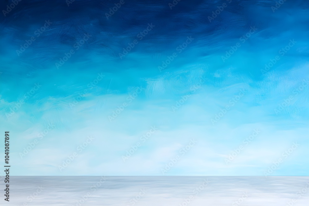Obraz premium Soothing Blue Ombre Gradient Backdrop for Upscale Product Photography with Elegant Minimal Composition